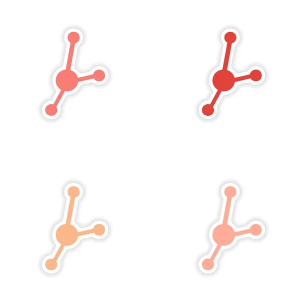 Návrh sestavy realistické nálepka na papíře molekuly — Stockový vektor