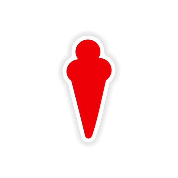 Icon sticker realistic design on paper ice cream — Stock Vector
