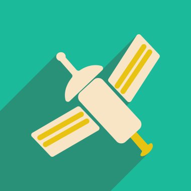 Düz gölge simgesi ve mobil applacation uydu ile