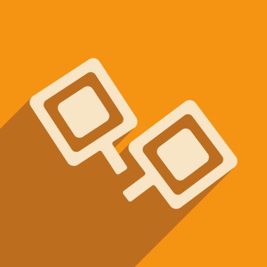 Düz gölge simgesi ve mobil applacation kol düğmesi