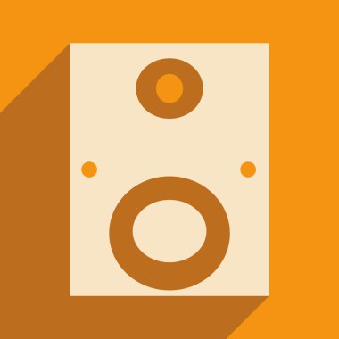 Düz gölge simgesi ve mobil applacation subwoofer ile