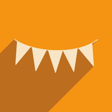 Düz gölge simgesi ve mobil applacation çelenk ile