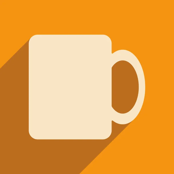 Appartement met schaduw pictogram en mobiele applacation koffie — Stockvector