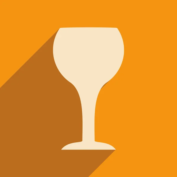Piso con icono de sombra y vasos de vino applacation móvil — Archivo Imágenes Vectoriales