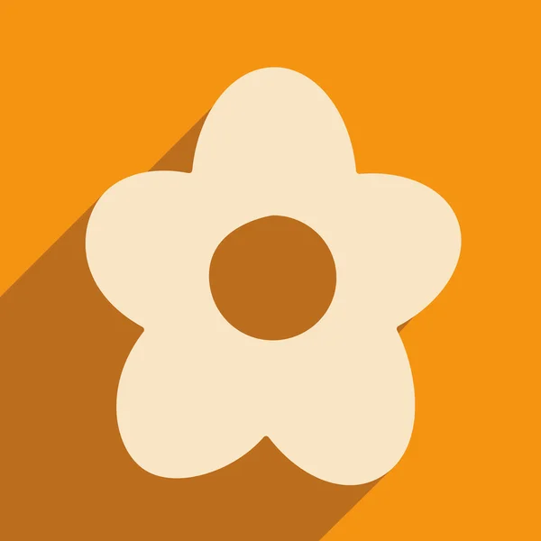 Plano com ícone de sombra e flores móveis applacation — Vetor de Stock