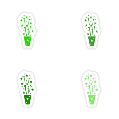 derleme gerçekçi etiket tasarım üzerinde kağıt havai fişek