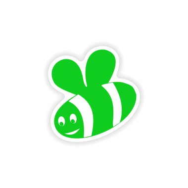 simgesi etiket gerçekçi tasarım üzerinde kağıt arı