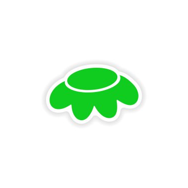 simgesi etiket gerçekçi tasarım üzerinde kağıt papatya