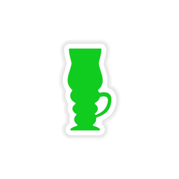 Kağıt kahve Kupası simgesi etiket gerçekçi tasarım — Stok Vektör