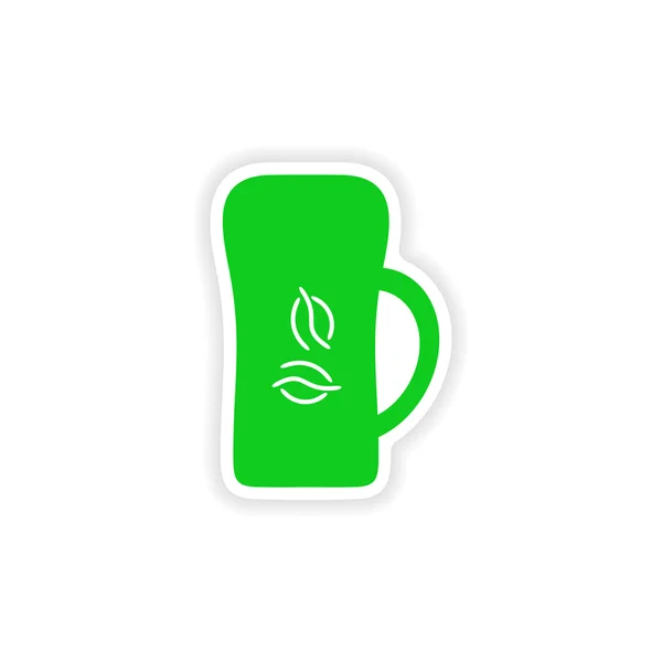 Symbol Aufkleber realistisches Design auf Papier Cofee-Tasse — Stockvektor