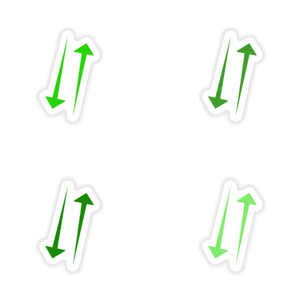 종이 화살표에 어셈블리 현실적인 스티커 디자인 — 스톡 벡터