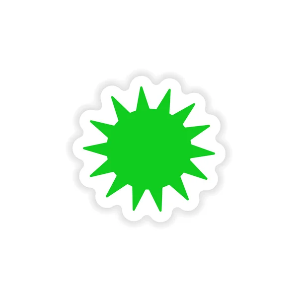 Icon sticker realistic design on paper sun — Stock Vector