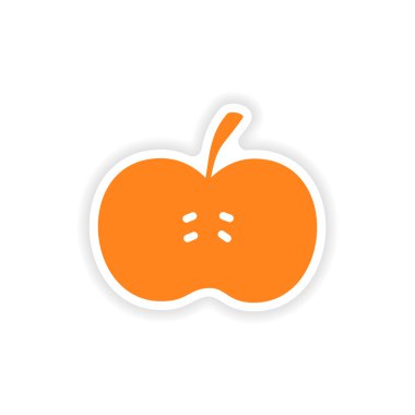 Kağıt elma simgesi etiket gerçekçi tasarım