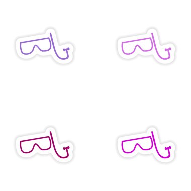 Kağıt aqualung derleme gerçekçi etiket tasarımı