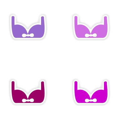 Kağıt sutyen derleme gerçekçi etiket tasarımı