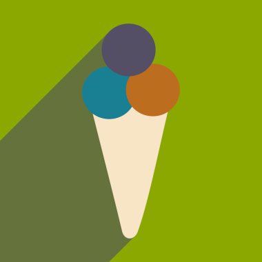 Düz gölge simgesi ve mobil applacation dondurma ile