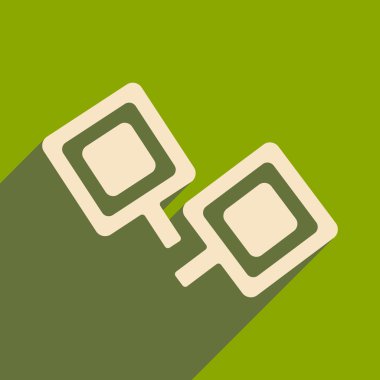 Düz gölge simgesi ve mobil applacation kol düğmesi