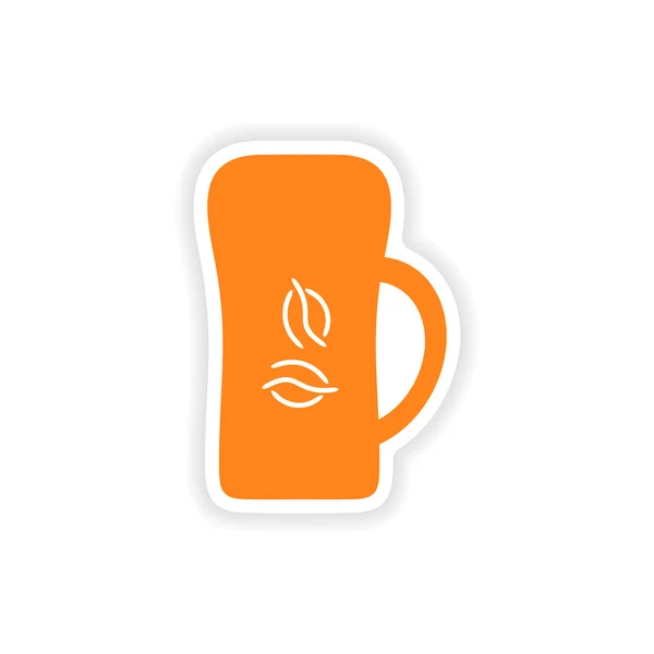 Symbol Aufkleber realistisches Design auf Papier Cofee-Tasse — Stockvektor
