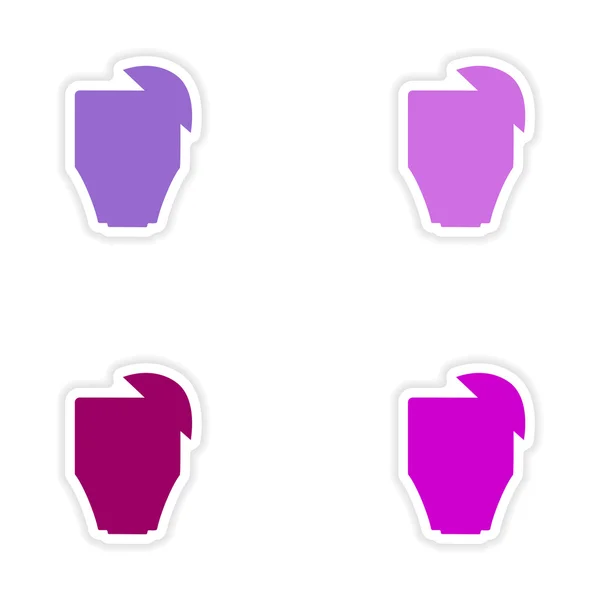 Församlingen realistiska klistermärke design på papper cocktails — Stock vektor