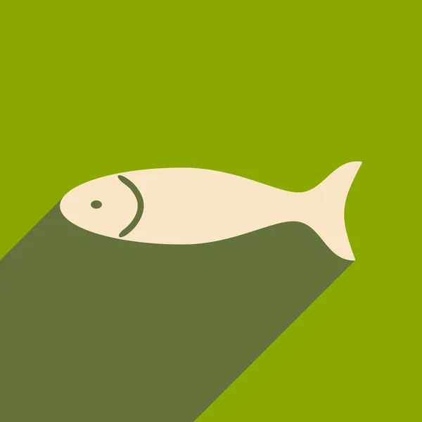 Flat with shadow icon and mobile applacation fish
