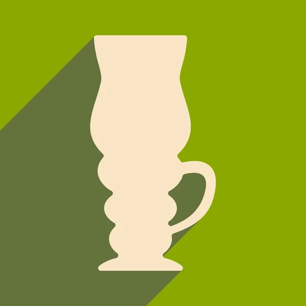 平与阴影图标和移动应用咖啡 — 图库矢量图片