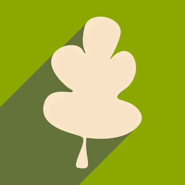 Plano com ícone de sombra e folha de carvalho móvel applacation — Vetor de Stock