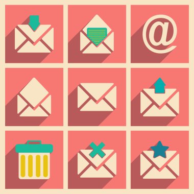 Düz gölge kavramı ve mobil uygulama e-posta kutsal kişilerin resmi ile