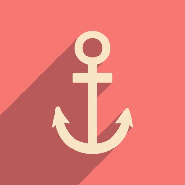 Düz gölge simgesi ve mobil applacation çapa ile