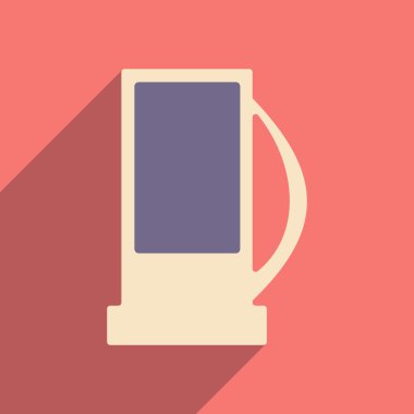 Düz gölge simgesi ve mobil applacation benzin istasyonu ile