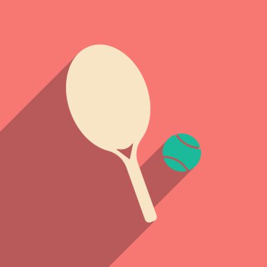Düz gölge simgesi ve mobil applacation Tenis ile