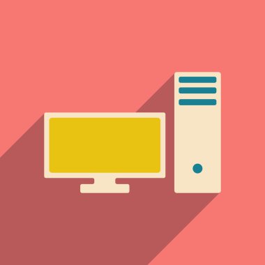 Düz gölge simgesi ve mobil applacation pc ile
