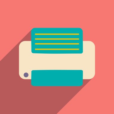 Düz gölge simgesi ve mobil applacation yazıcı ile