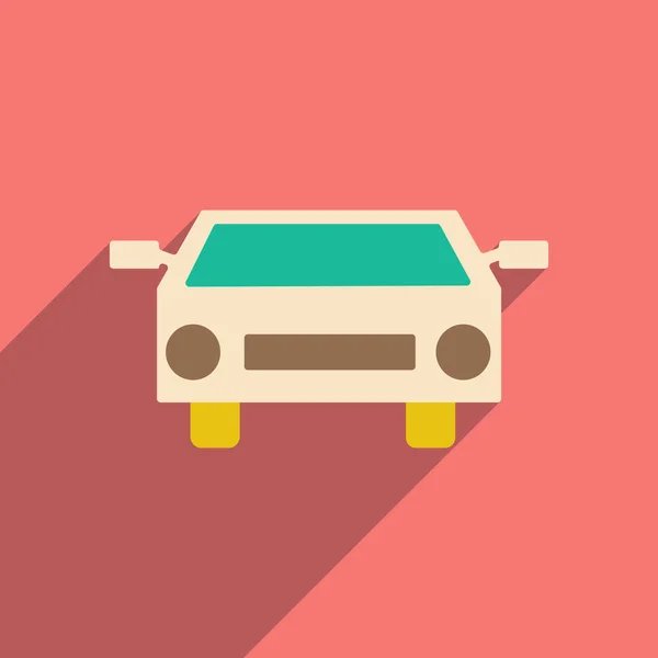 Plat avec icône de l'ombre et voiture mobile applacation — Image vectorielle