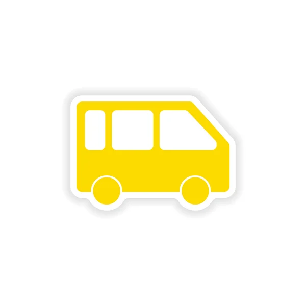 Icon sticker realistic design on paper minivan — Stock Vector