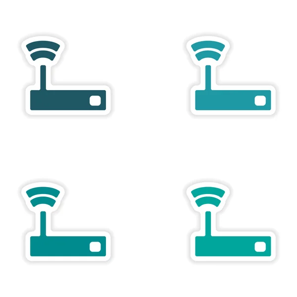 Montaje diseño de pegatina realista en wifi de papel — Archivo Imágenes Vectoriales