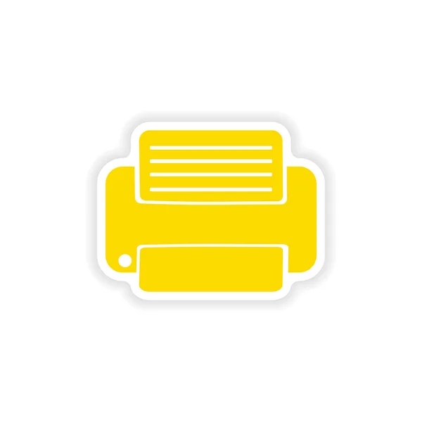 Icon sticker realistic design on paper printer — Stock Vector