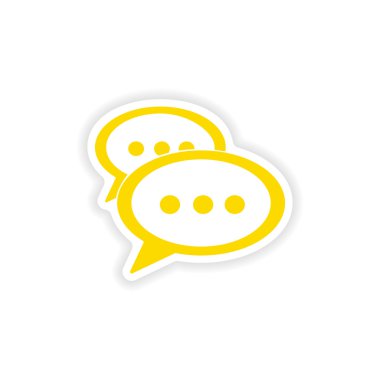 Kağıt bulut ifade simgesi etiket gerçekçi tasarım