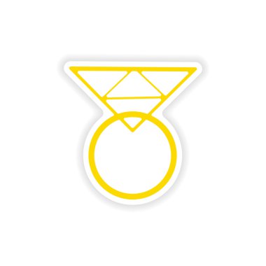 Kağıt halkası üzerinde simgesi etiket gerçekçi tasarım