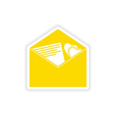 simgesi etiket gerçekçi tasarım üzerinde kağıt zarf davet