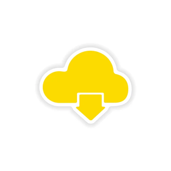 Ikona naklejki realistyczne projekt na papierze chmura — Wektor stockowy