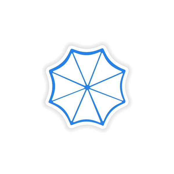 Adesivo icona design realistico su ombrellone di carta — Vettoriale Stock