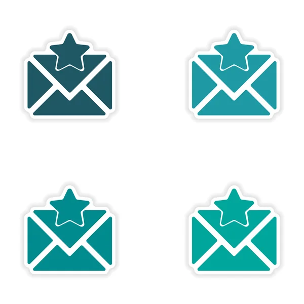 Vergadering realistische sticker ontwerp op papier e-mail — Stockvector