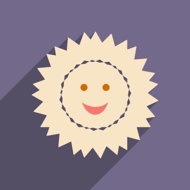 Düz gölge simgesi ve mobil applacation güneş ile