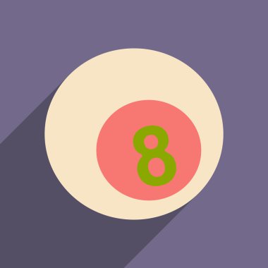 Düz gölge simgesi ve mobil applacation bilardo topları ile