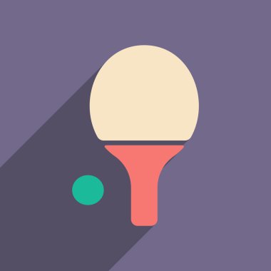 Düz gölge simgesi ve mobil applacation ping pong ile