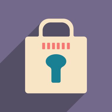 Düz gölge simgesi ve mobil applacation kilitleme ile