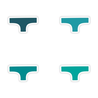 Kağıt iç çamaşırı üzerinde derleme gerçekçi etiket tasarımı