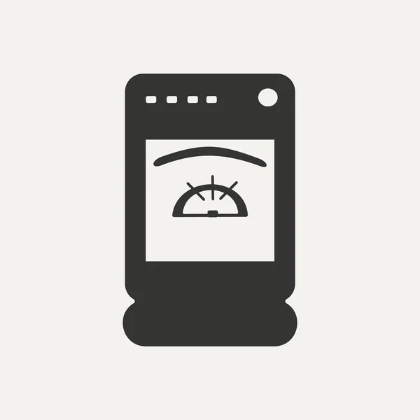 Plat en noir et blanc cuisinière d'application mobile — Image vectorielle