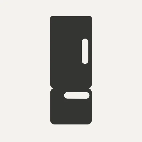 Lapos fekete-fehér mobilalkalmazás hűtőszekrényben — Stock Vector