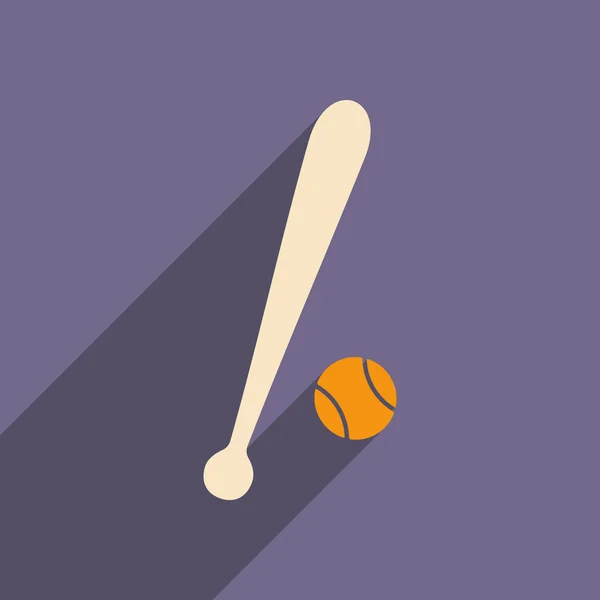 Wohnung mit Schatten-Ikone und Handy-Baseball — Stockvektor